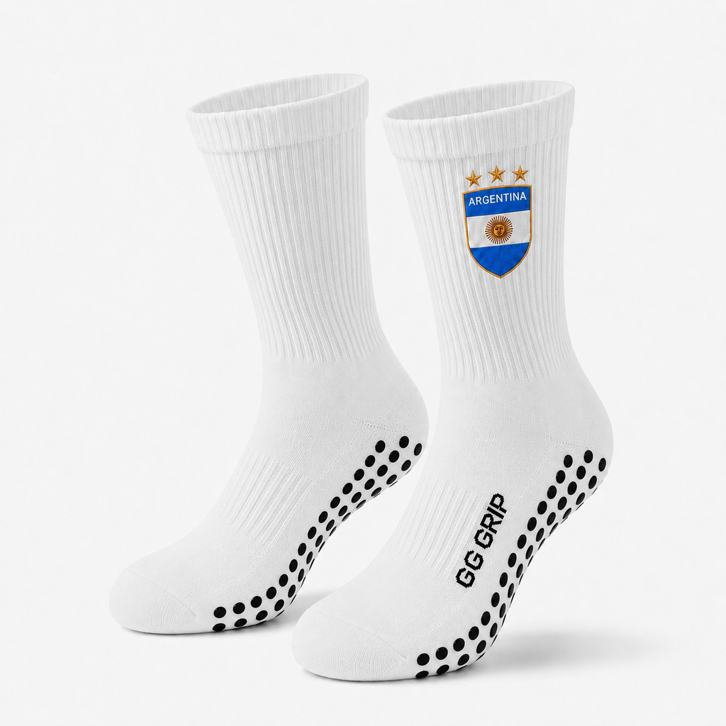 ARGENTINA GRIP SOCKS (WHITE)